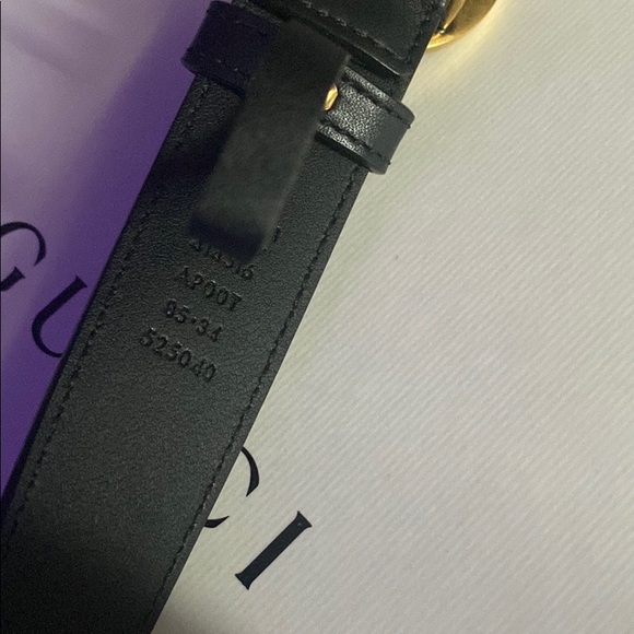 GG Marmount leather belt with shiny buckle - Picture 2 of 7